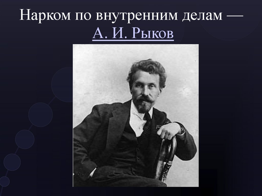 Нарком по внутренним делам — А. И. Рыков
