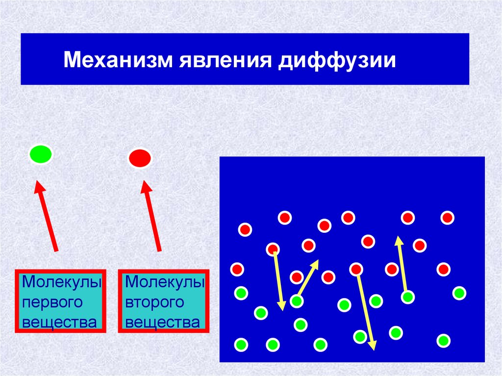 Движение молекул вещества