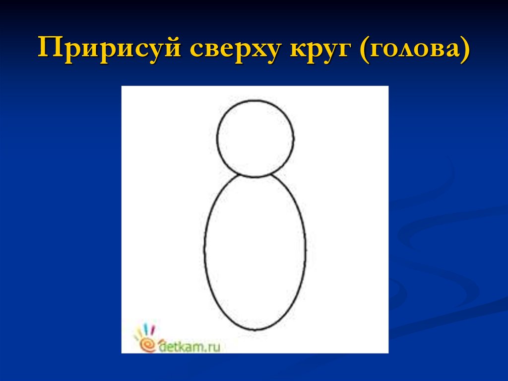 Пририсуй сверху круг (голова)