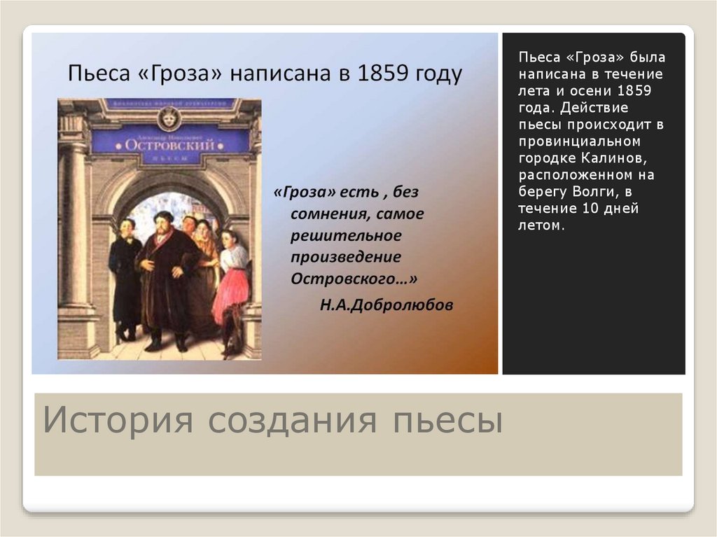 История создания пьесы