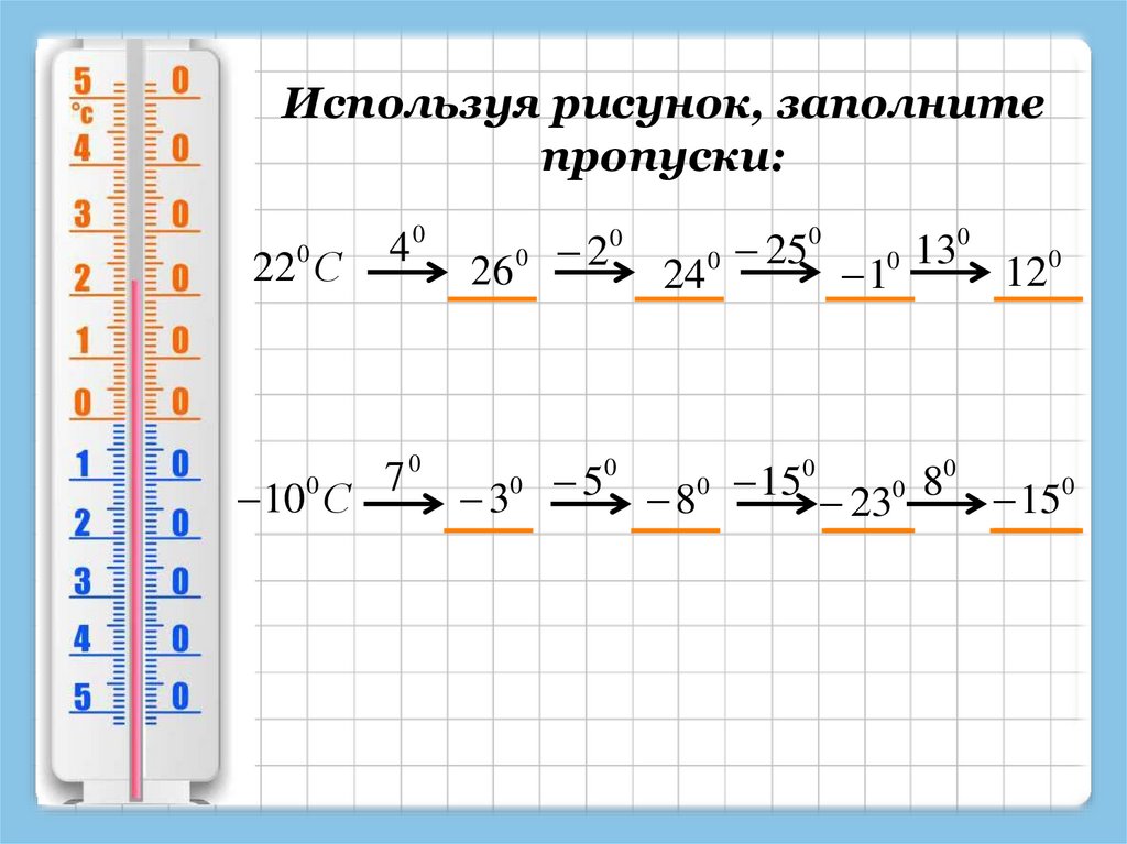 Используя рисунок заполни пропуски в таблице