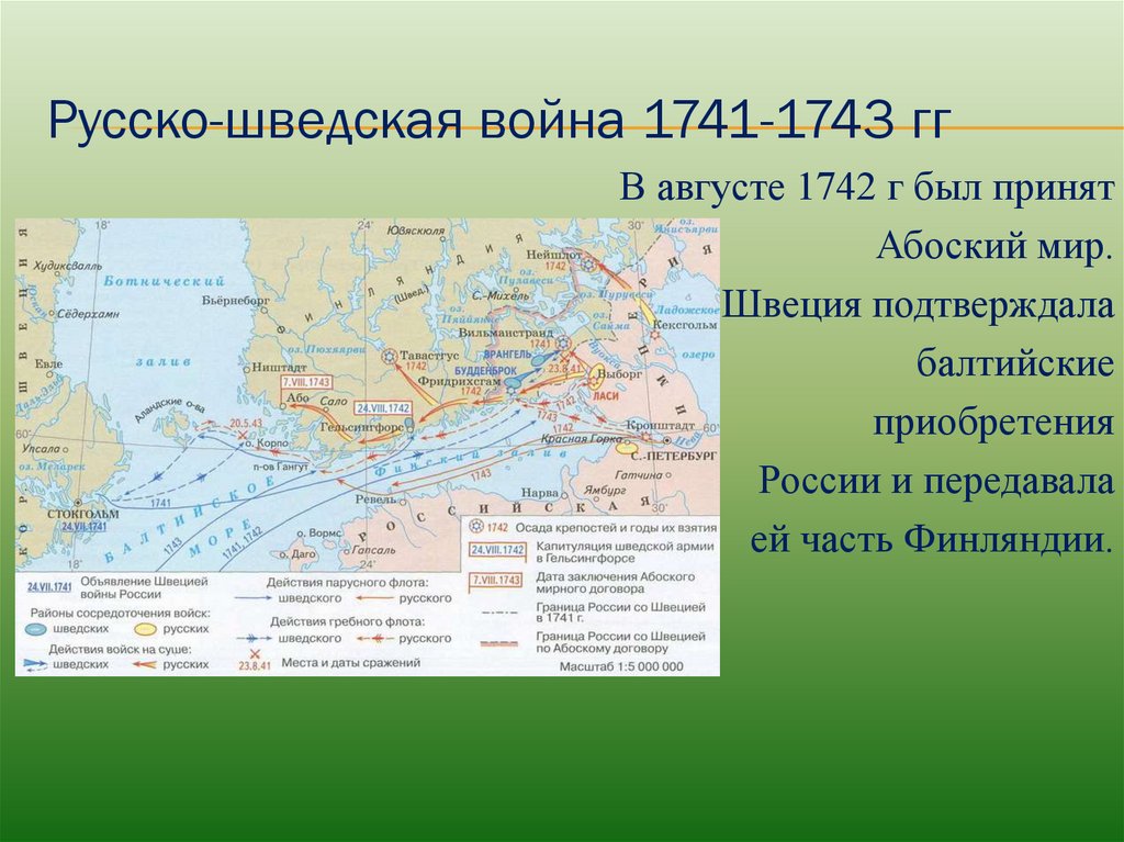 Русско шведская война 1741 1743 карта