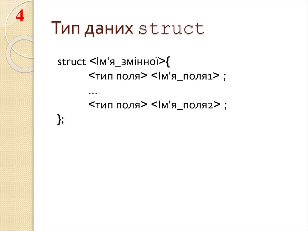 Тип даних struct