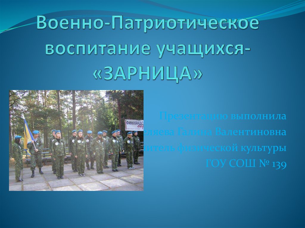 Военно патриотическое воспитание презентация