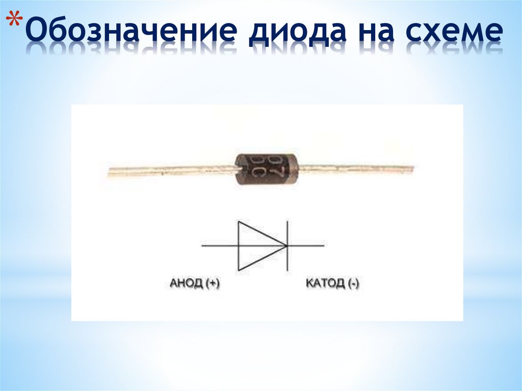 Обозначение импульсного диода на электрической схеме представлено на рисунке