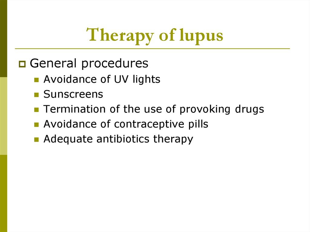 Therapy of lupus