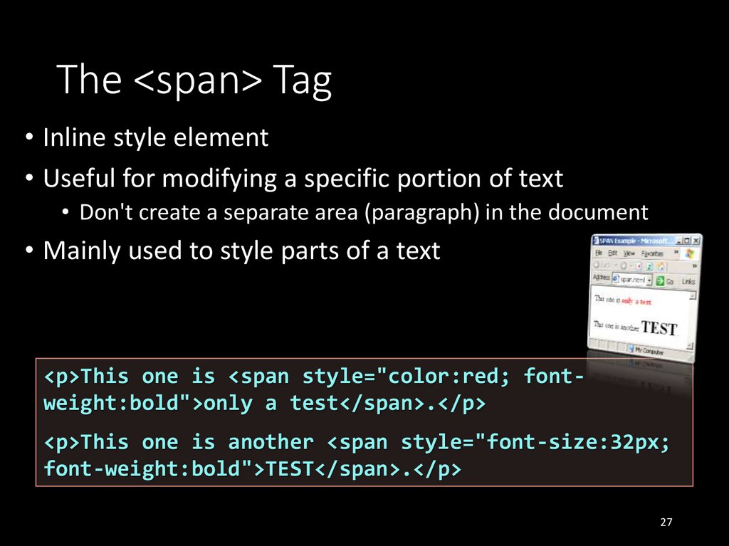The <span> Tag