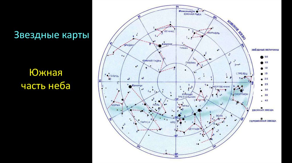 Карта звездного неба без подписей.