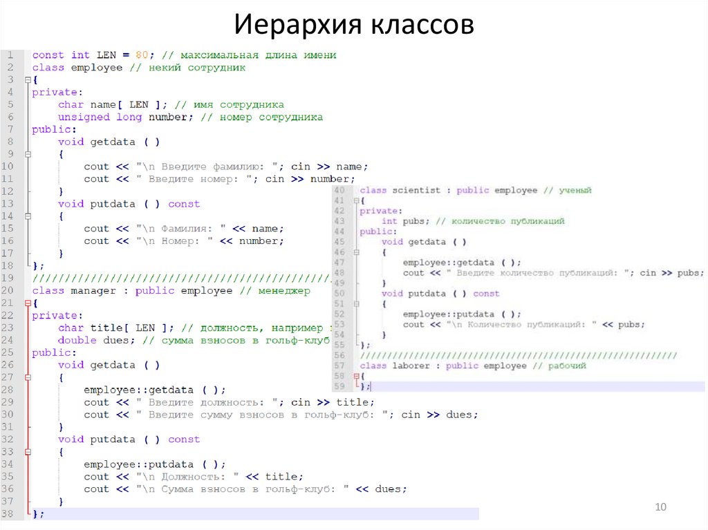 Иерархия классов