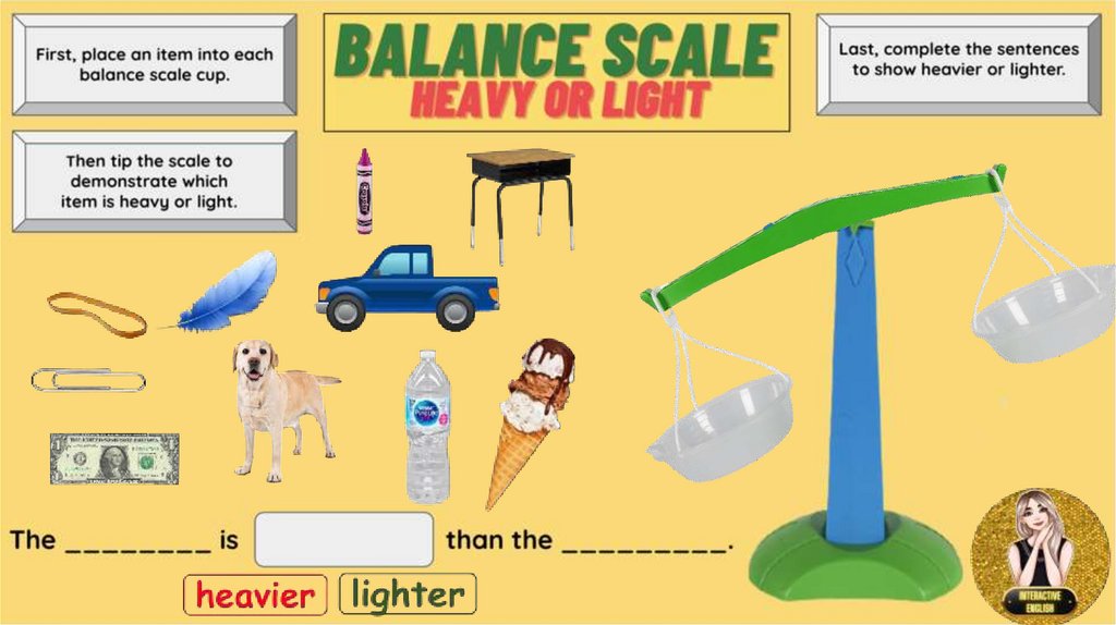 Balance scale online presentation