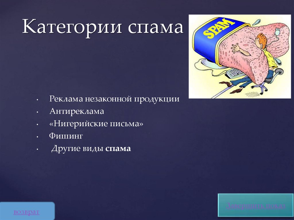 Какие виды спама распространены