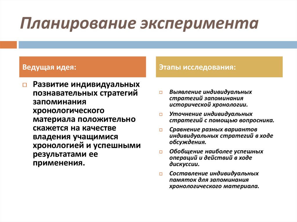 Планирование эксперимента