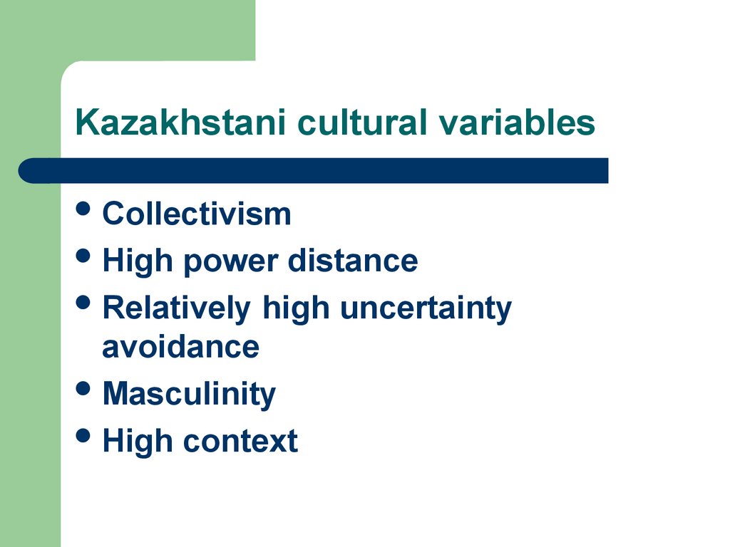 Kazakhstani cultural variables