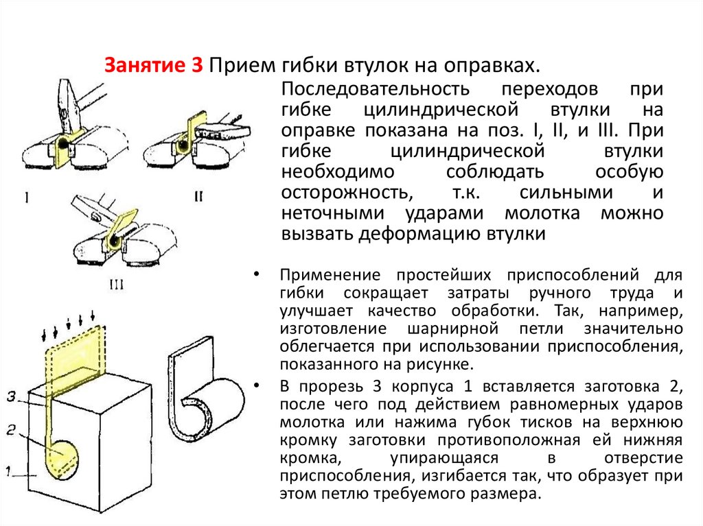 Занятие 3 Прием гибки втулок на оправках.