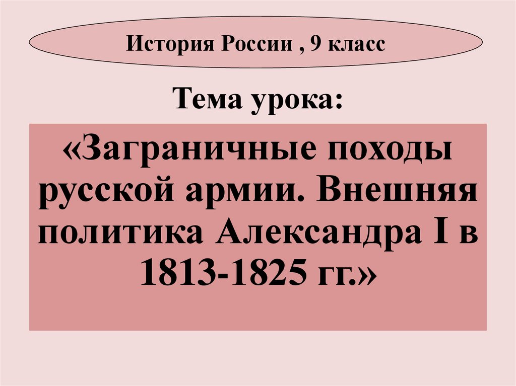 Заграничный поход русской армии презентация