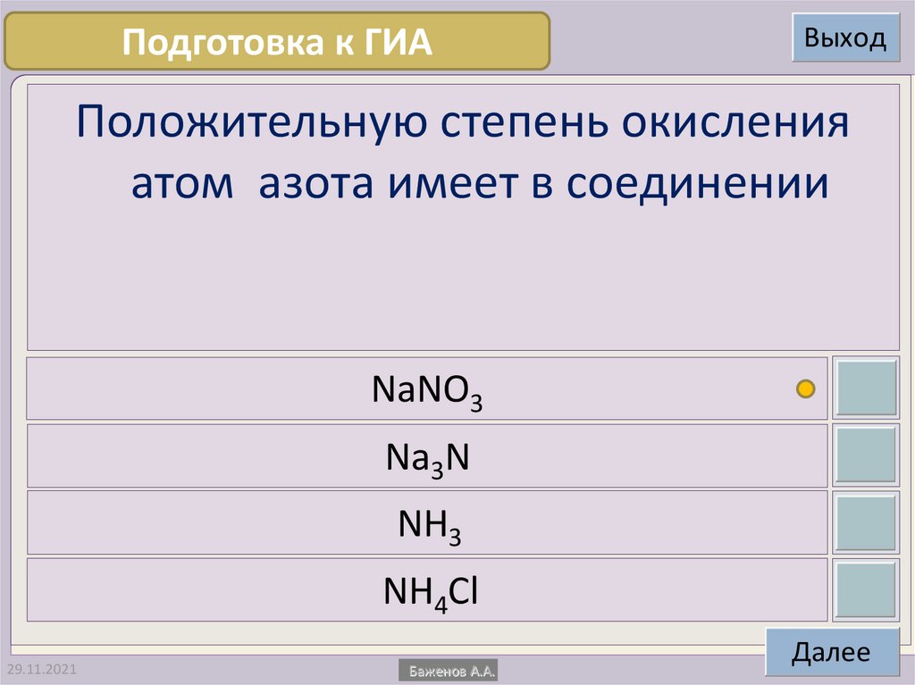 Валентность азота в соединениях no2 и nh3