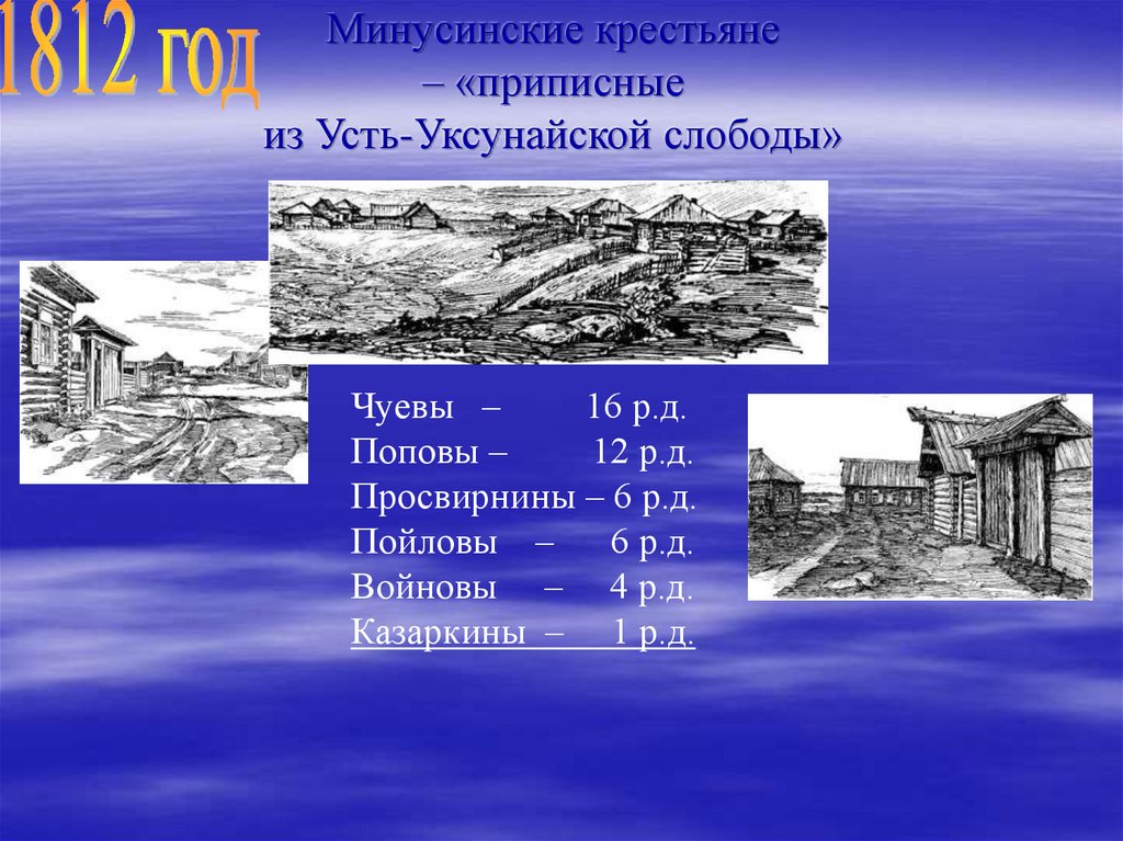 Минусинские крестьяне – «приписные из Усть-Уксунайской слободы»