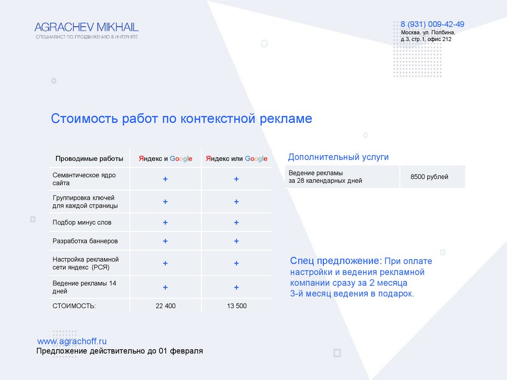 разработка продвижение сайта в москве