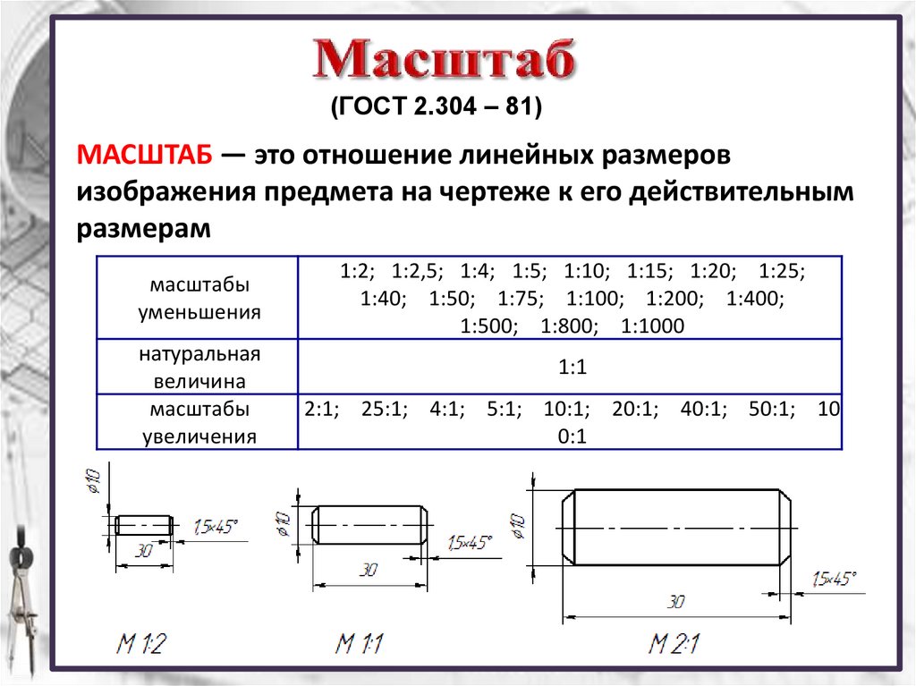 Размер 1 линии. Масштаб 1 к 2 на чертеже. Масштабы чертежей ГОСТ. Масштаб по стандартам черчения. Масштаб по ГОСТУ для чертежей в таблице.