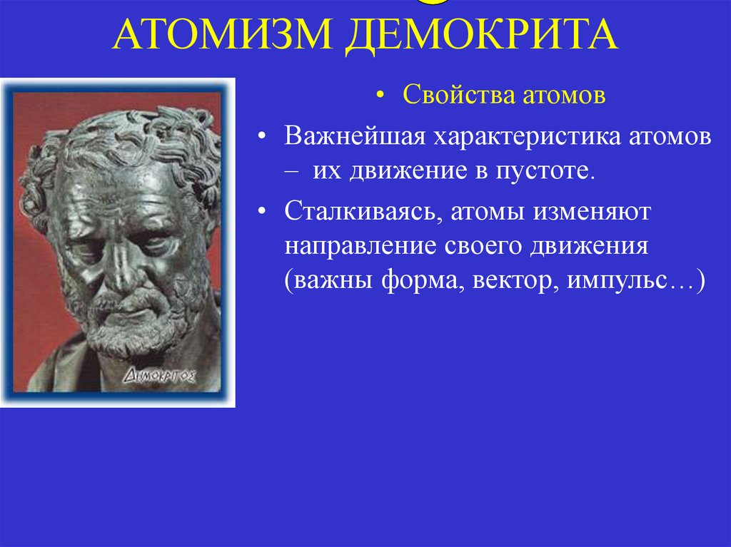 АТОМИЗМ ДЕМОКРИТА