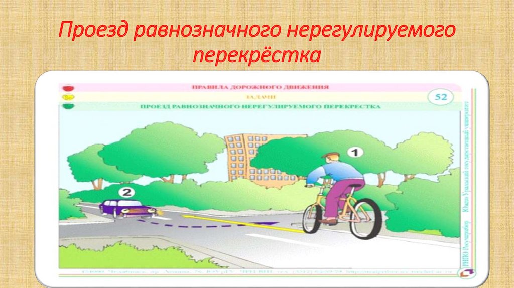 Проезд равнозначного нерегулируемого перекрёстка