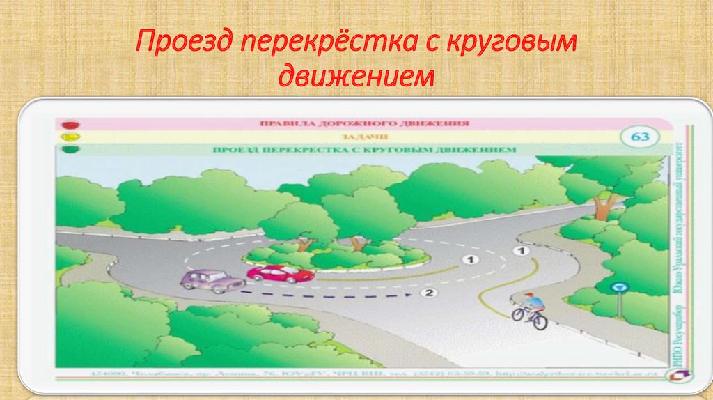 Проезд перекрёстка с круговым движением