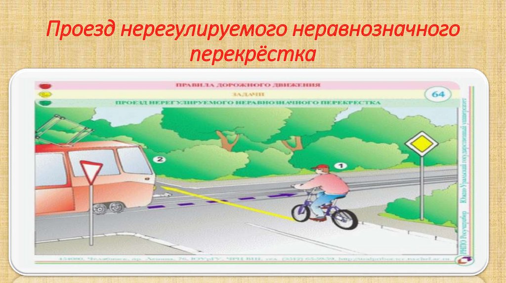 Проезд нерегулируемого неравнозначного перекрёстка