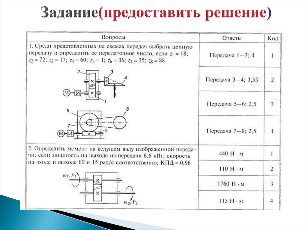 Задание(предоставить решение)