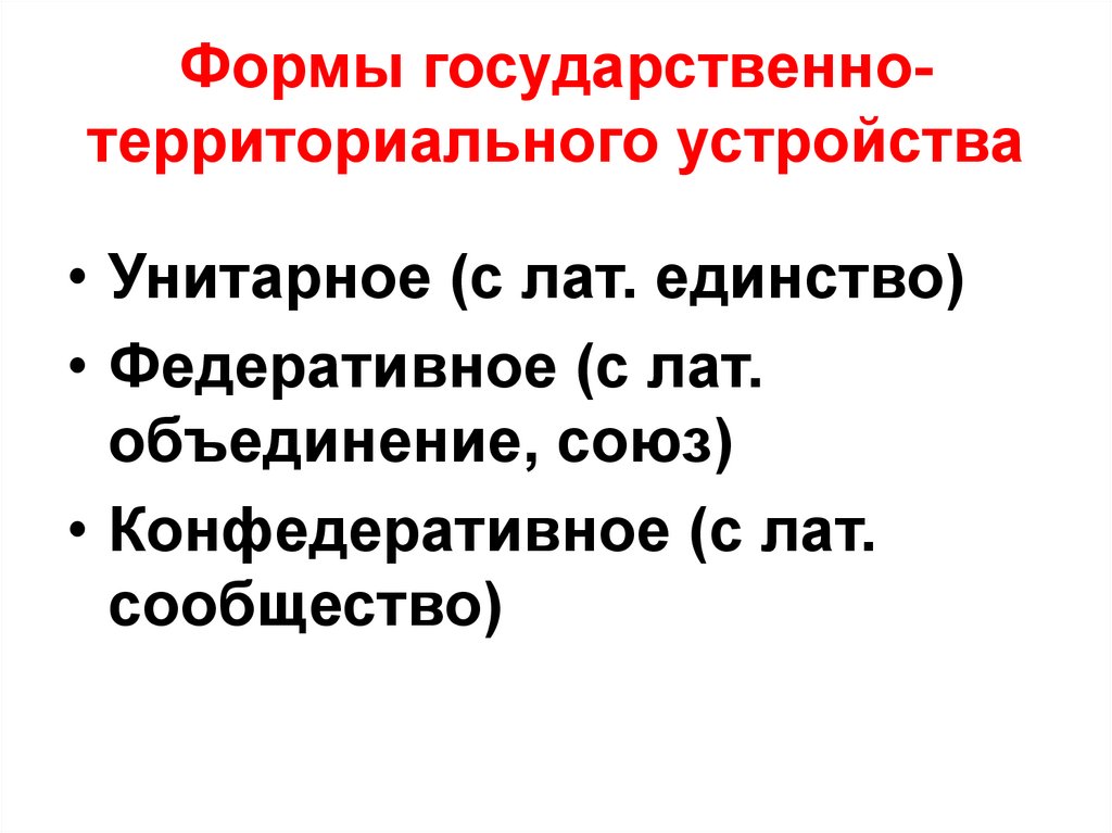 Государственно территориальное устройство тест