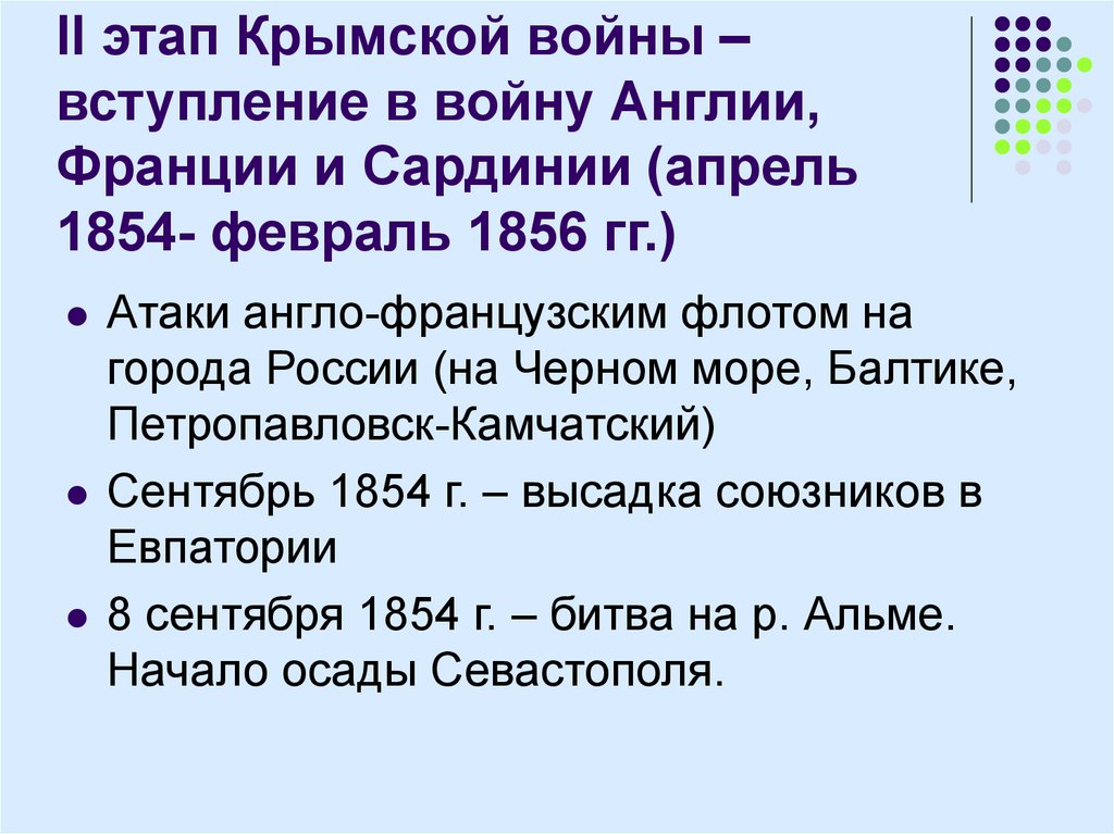 Крымская война план