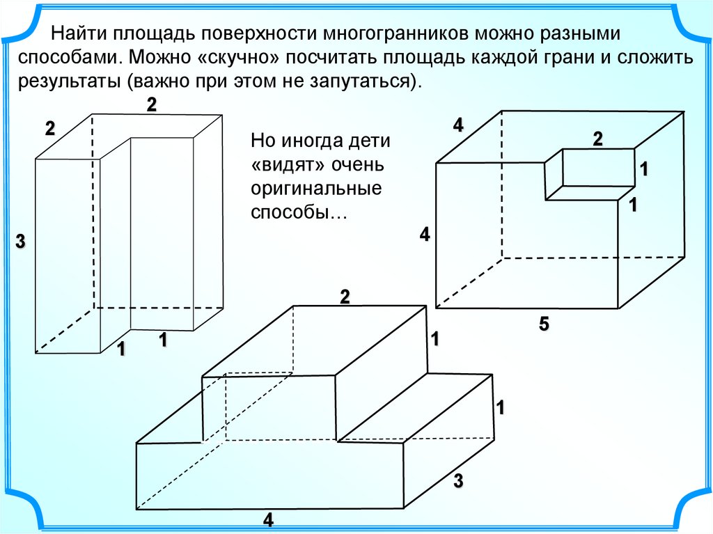 1 вычислите площадь поверхности многогранника. 25621 Найдите площадь поверхности многогранника. Поверхность многогранника это. Как считается площадь многогранника. Вычисление поверхности многогранников.