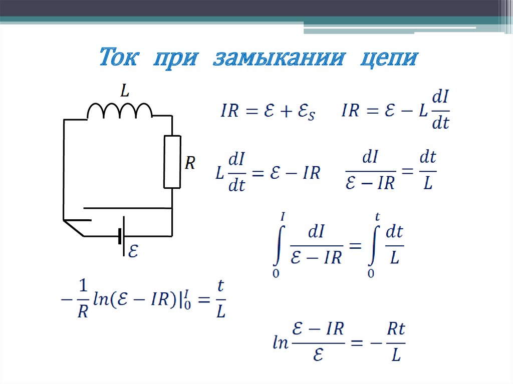 Ток при замыкании цепи