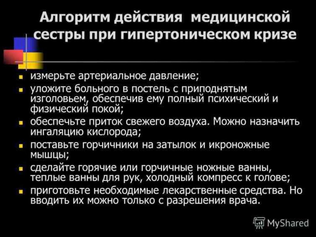 Алгоритм действия медицинского. Алгоритм оказания первой помощи при гипертоническом синдроме.. Тактика медсестры при гипертонической болезни. Алгоритм действий при гипертоническом кризе медицинской сестры. Алгоритм действий при артериальной гипертензии.