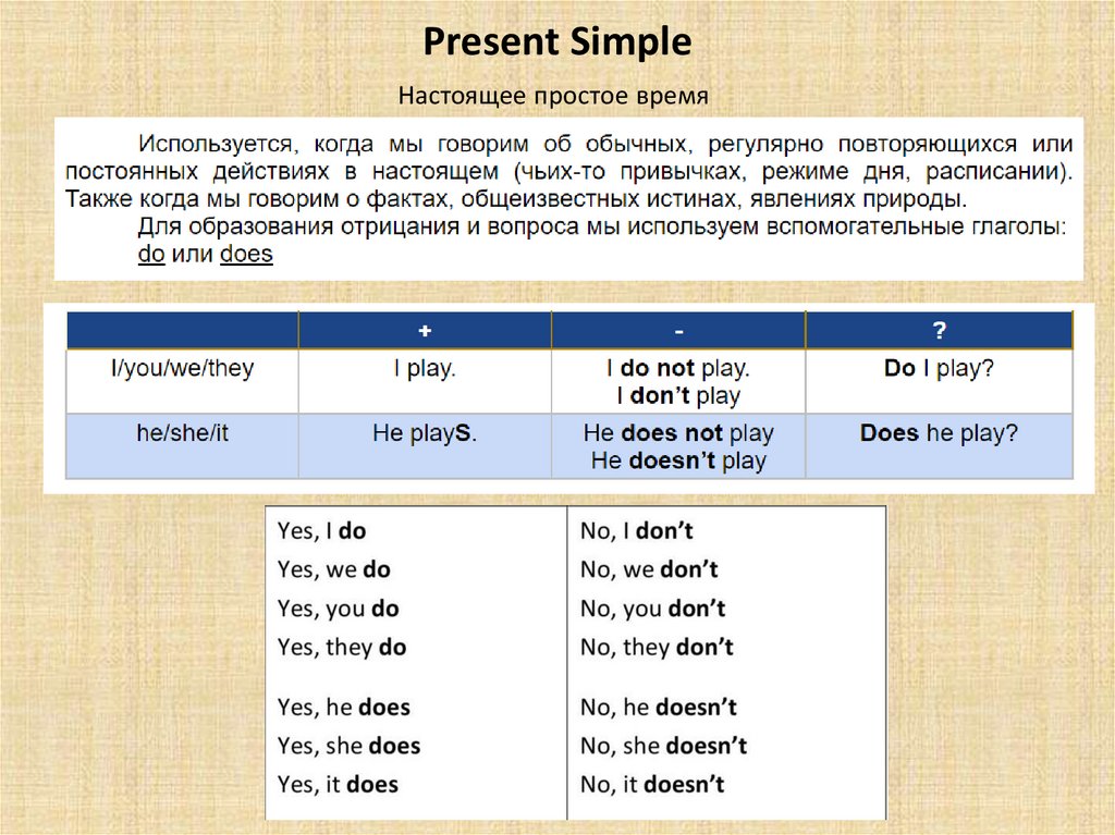 Present simple презентация для 6 класса