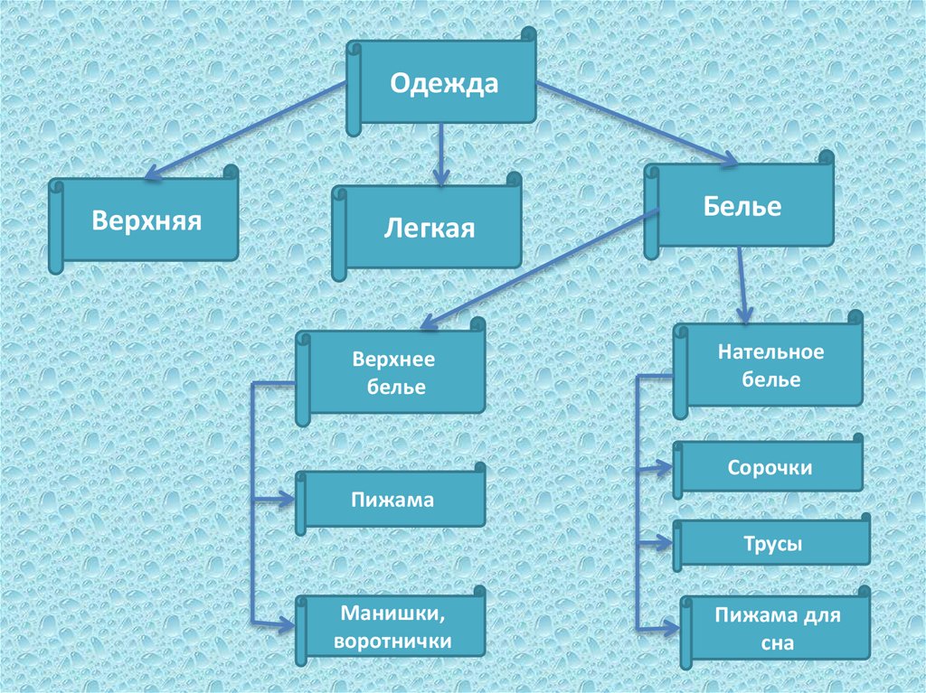 Виды презентаций. Назначение одежды бельевая, легкая, верхняя.