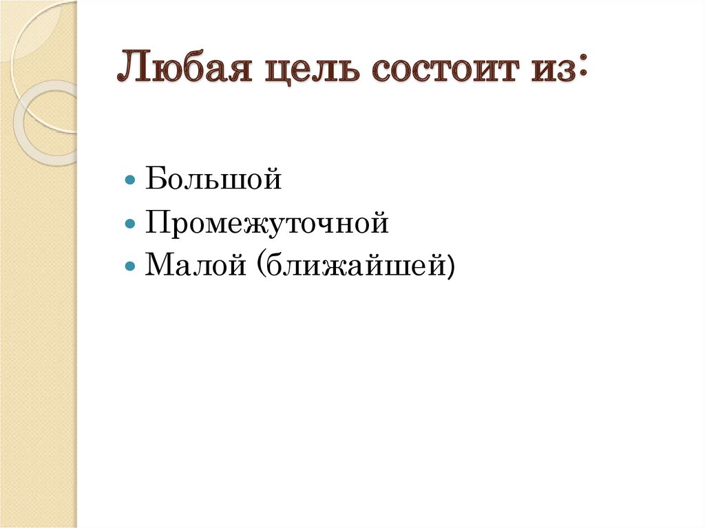 Любая цель состоит из: