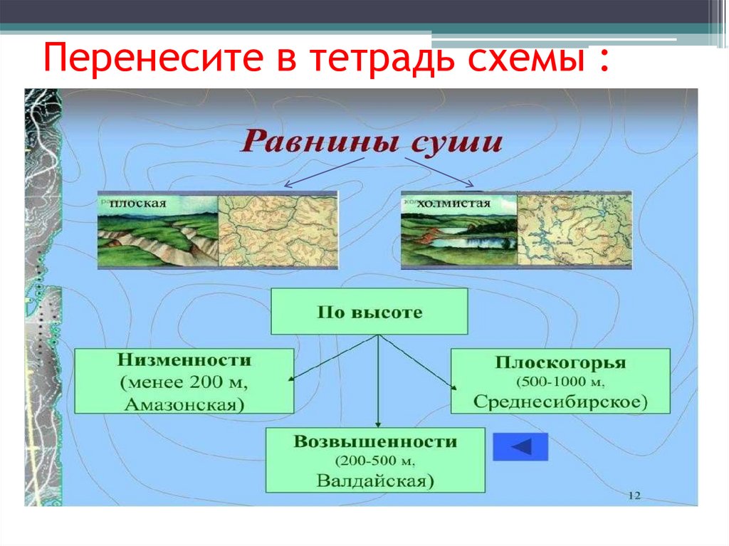 Схема рельеф россии 8 класс география