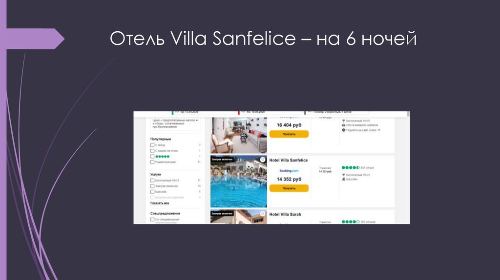 Отель Villa Sanfelice – на 6 ночей