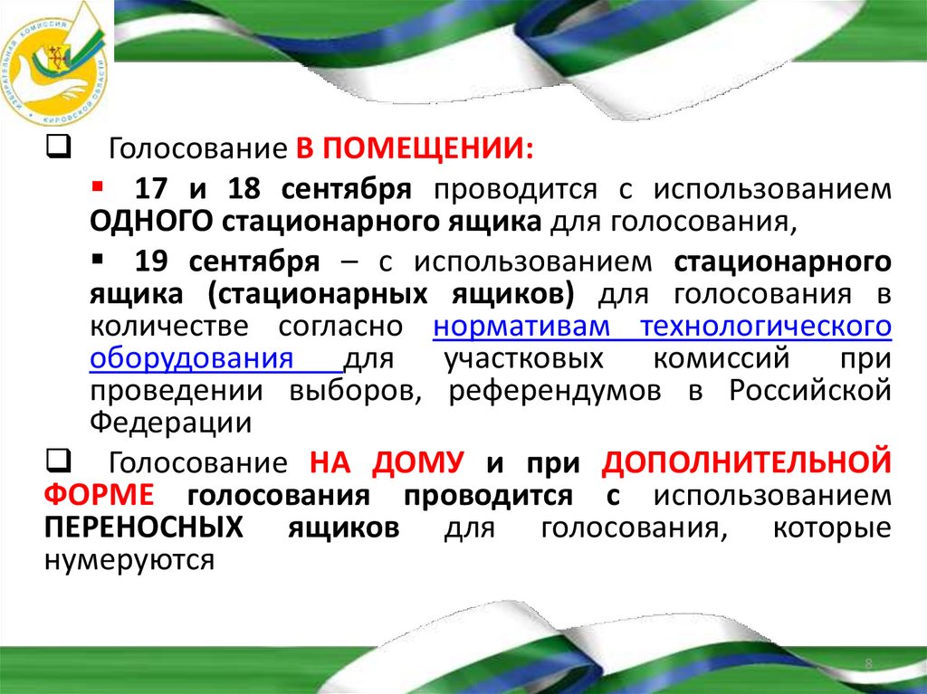 Проведение голосования в течение нескольких дней. Особенности голосования в РФ.