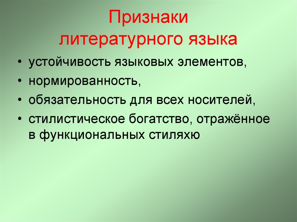 Основы литературного языка