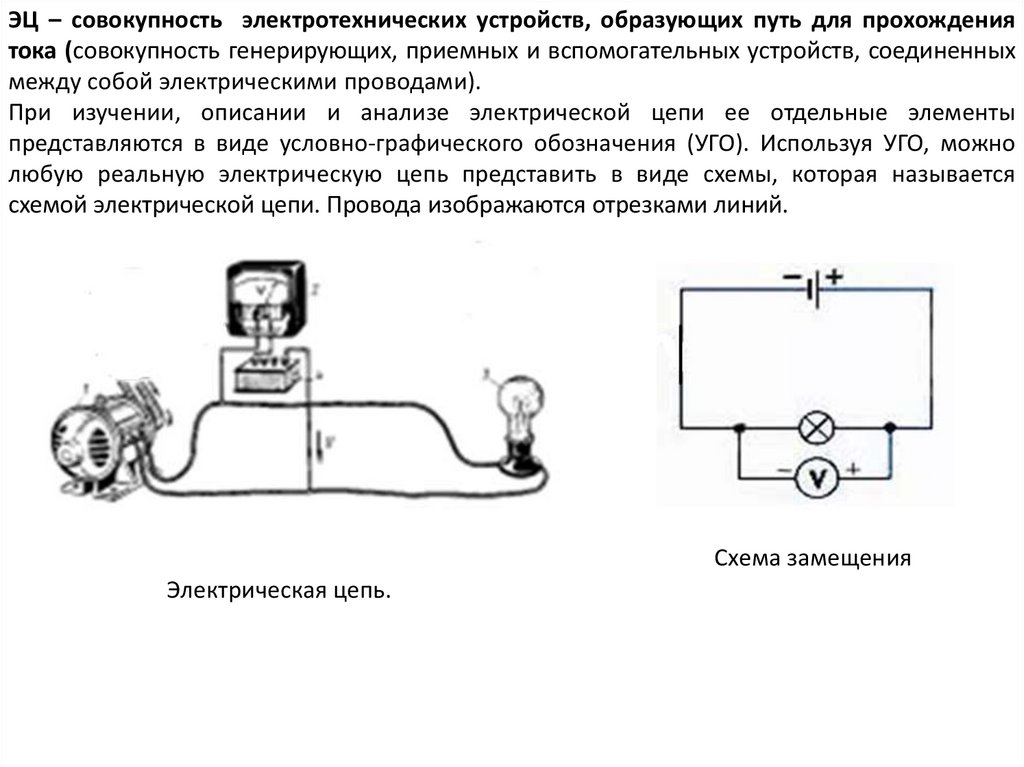 Условные обозначения некоторых элементов электрической цепи. Условные обозначени