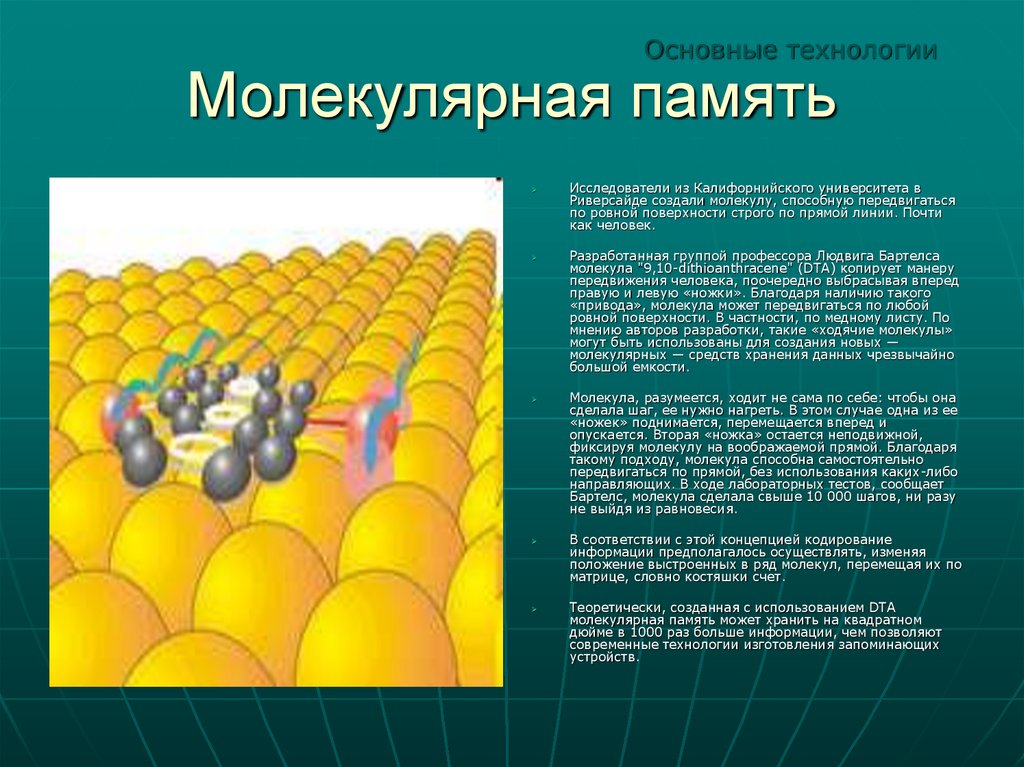 Ряд молекул. Молекулярная память компьютера. Молекулярная теория памяти. Молекулярные элементы памяти. Молекулярные концепции памяти.