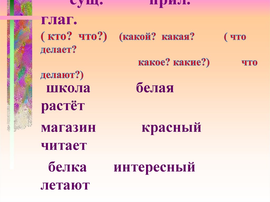 Корень свет существительное прилагательное глагол