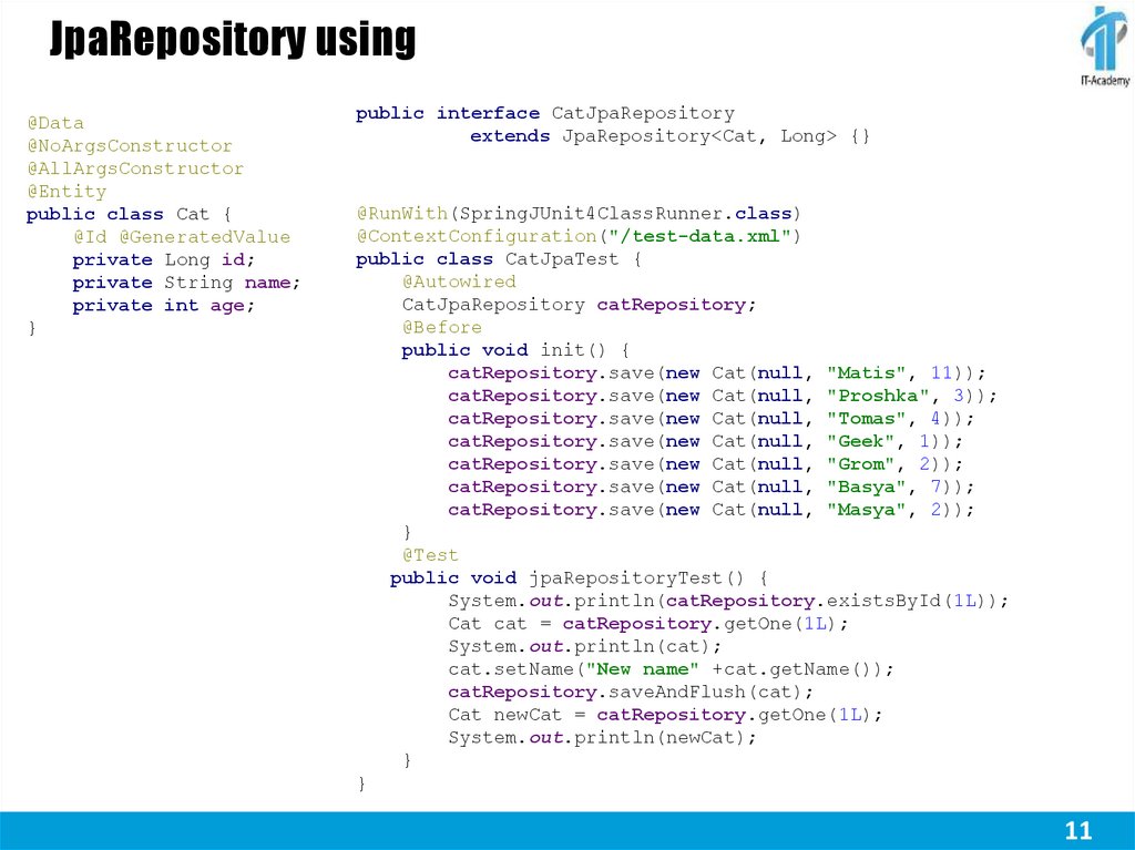 JpaRepository using
