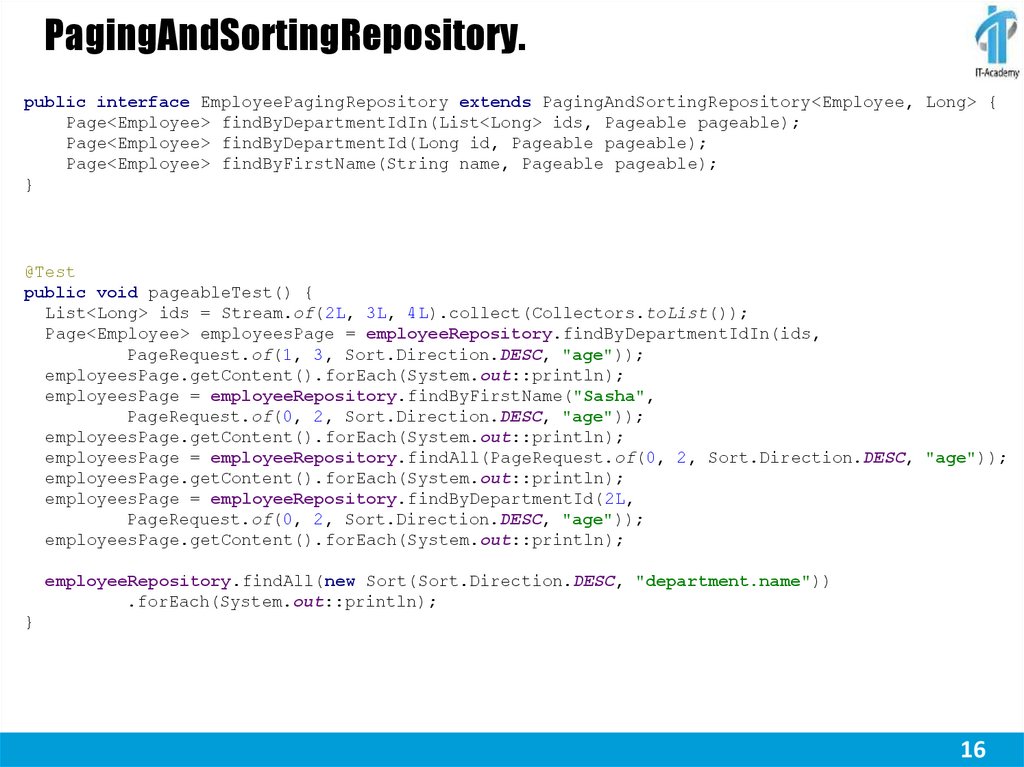 PagingAndSortingRepository.