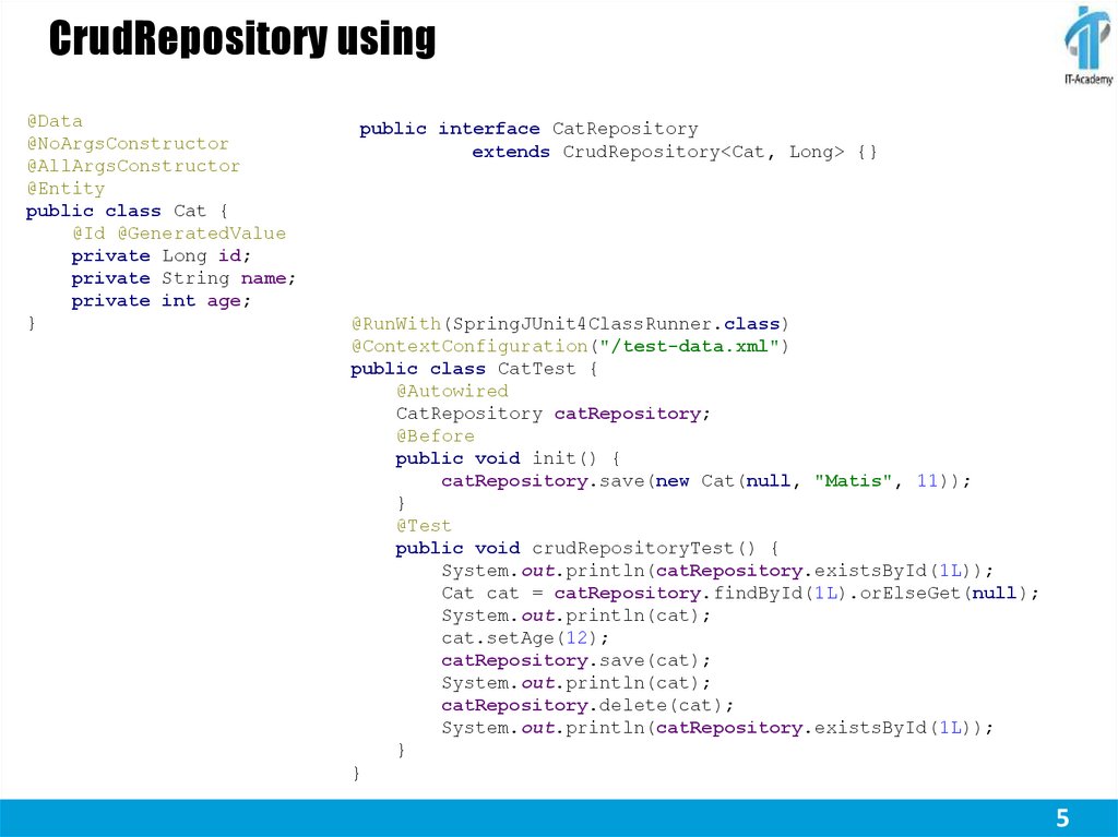 CrudRepository using