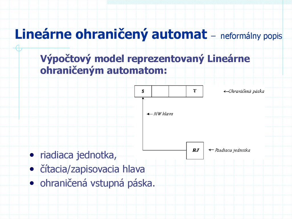 Lineárne ohraničený automat – neformálny popis
