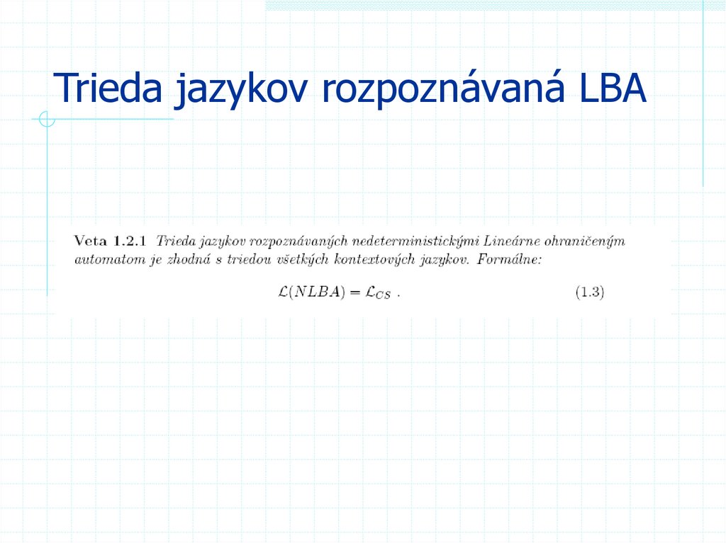 Trieda jazykov rozpoznávaná LBA