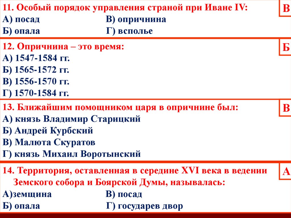 Территория в ведении земского собора и боярской думы в XVI веке