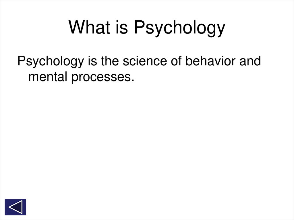 What is Psychology